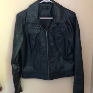 Comfy faux leather jacket